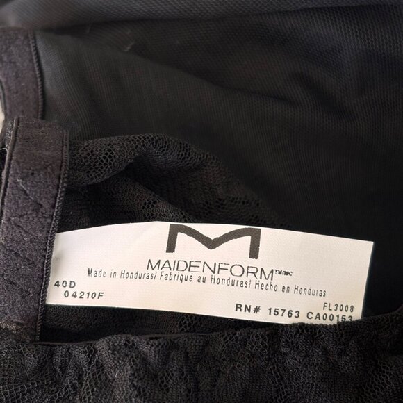 Maidenform Body Shaper Built in Bra Firm Control Lace Black 40D NWT $60 - Picture 9 of 11